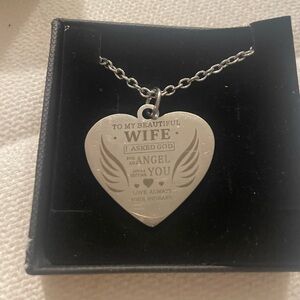 Heart-Shaped Silver Necklace for Wife